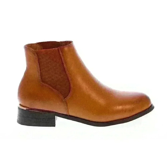 NEW NIB Krush Women's Kara Metallic Detail Brown Chelsea Boot Sz 5UK/7US - Picture 1 of 7